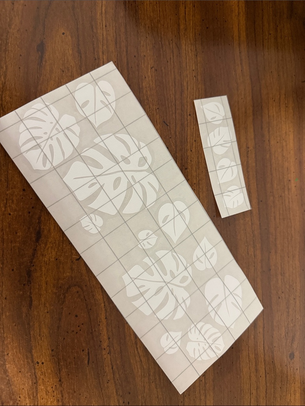 White Monstera Leaf Wall Decal Sticker Set